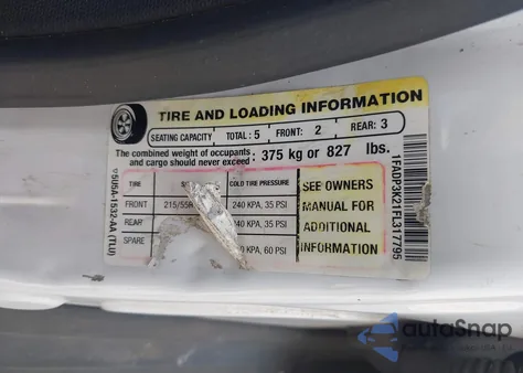 2015 Ford Focus Se z USA, uszkodzony, nr VIN 1FADP3K21FL317795